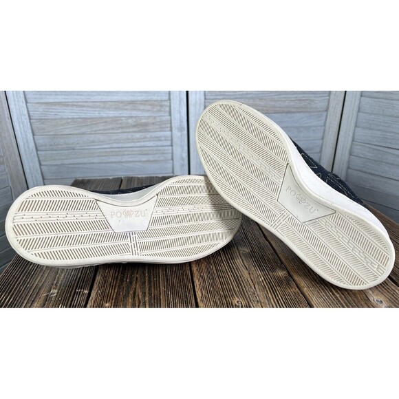 Po-Zu Women's 36 US 5 Lace Up Sneakers Black/Gold - Picture 8 of 11